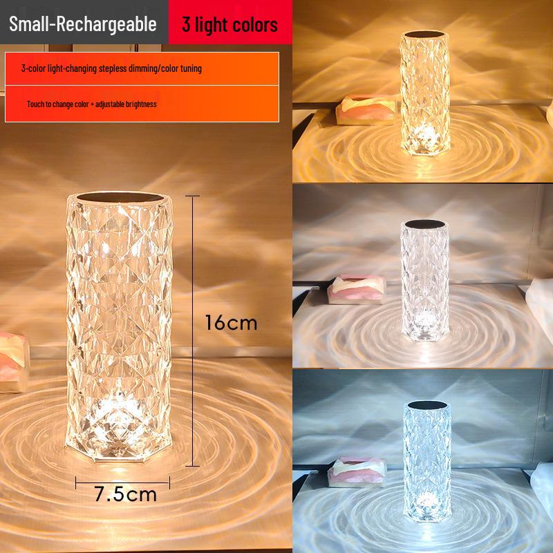 

Rose Quartz Ripple Mood Lamp: Romantic Bedside Atmosphere Light Standard