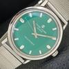 HAND-WINDING VINTAGE FAVRE LEUBA 253 TWIN POWER SWISS MENS GREEN WATCH A702049-5 R208-a702049
