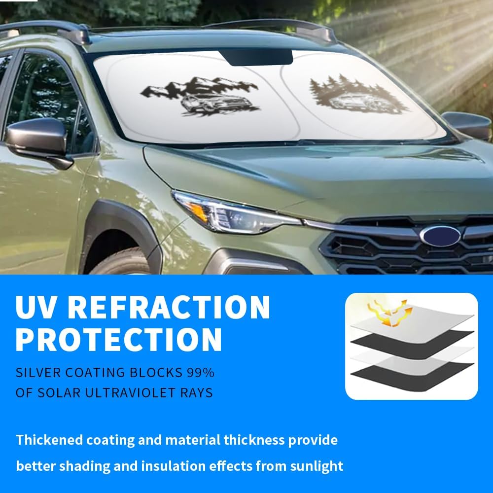 Windshield Sunshades for Subaru Crosstrek - Foldable Sun Visor, Front Window Sun Shades, UV Heat Block