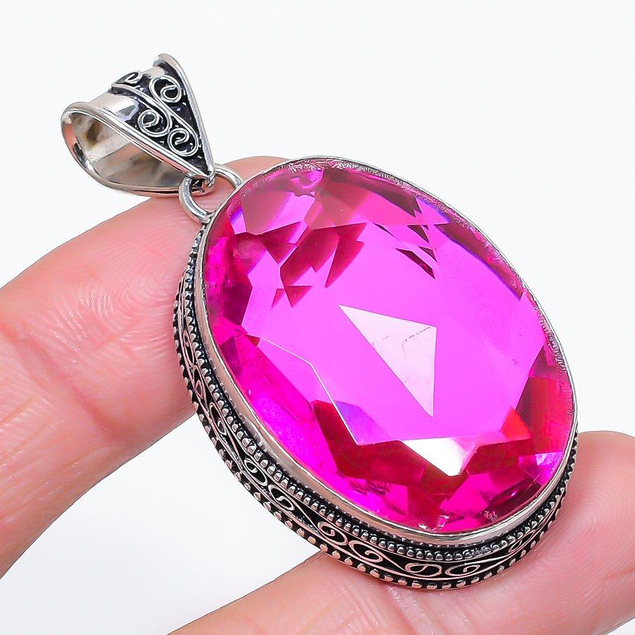 

Natural Pink Kunzite Gemstone 925 Sterling Silver Jewelry Pendant 2.17 Q6Z43