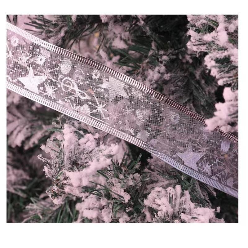 10M Christmas Light String Ribbon for Christmas Tree Decoration Double Layer Gold Stamping Luminous Ribbon Lamp Lace DIY Led Lights