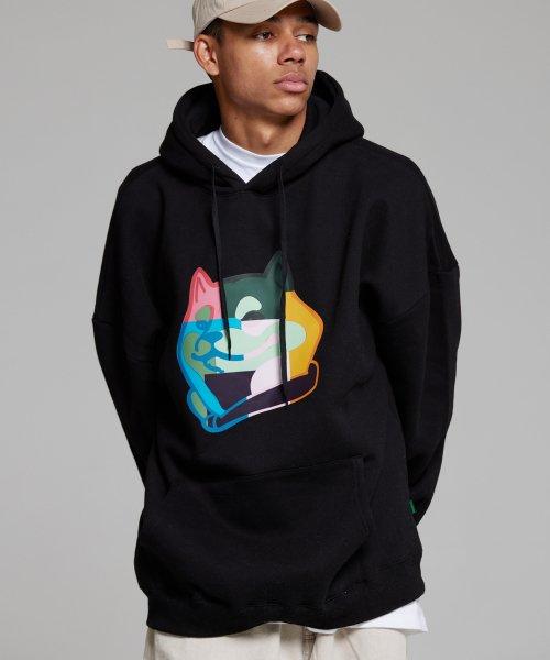 Cream Soda Lab Lab Multi Patch Parku Hoodie Black M