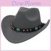 Ethnic Style Cowboy Hat With Brass Rivets For Winter Men Women