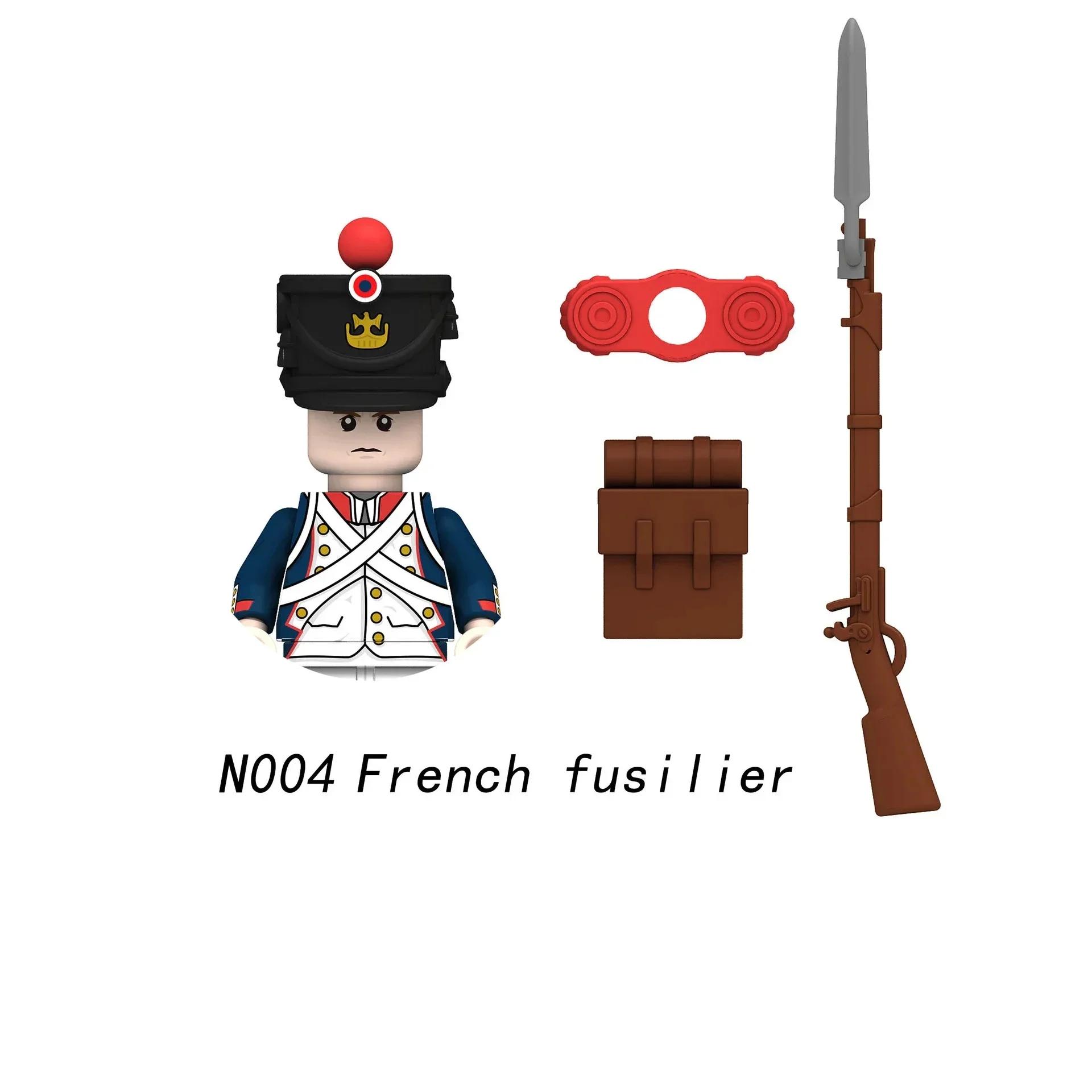 

1 шт./Наполеоновские войны военные солдаты строительные блоки фигурки WW2 французские британские винтовки фузилеров оружие игрушки для детей