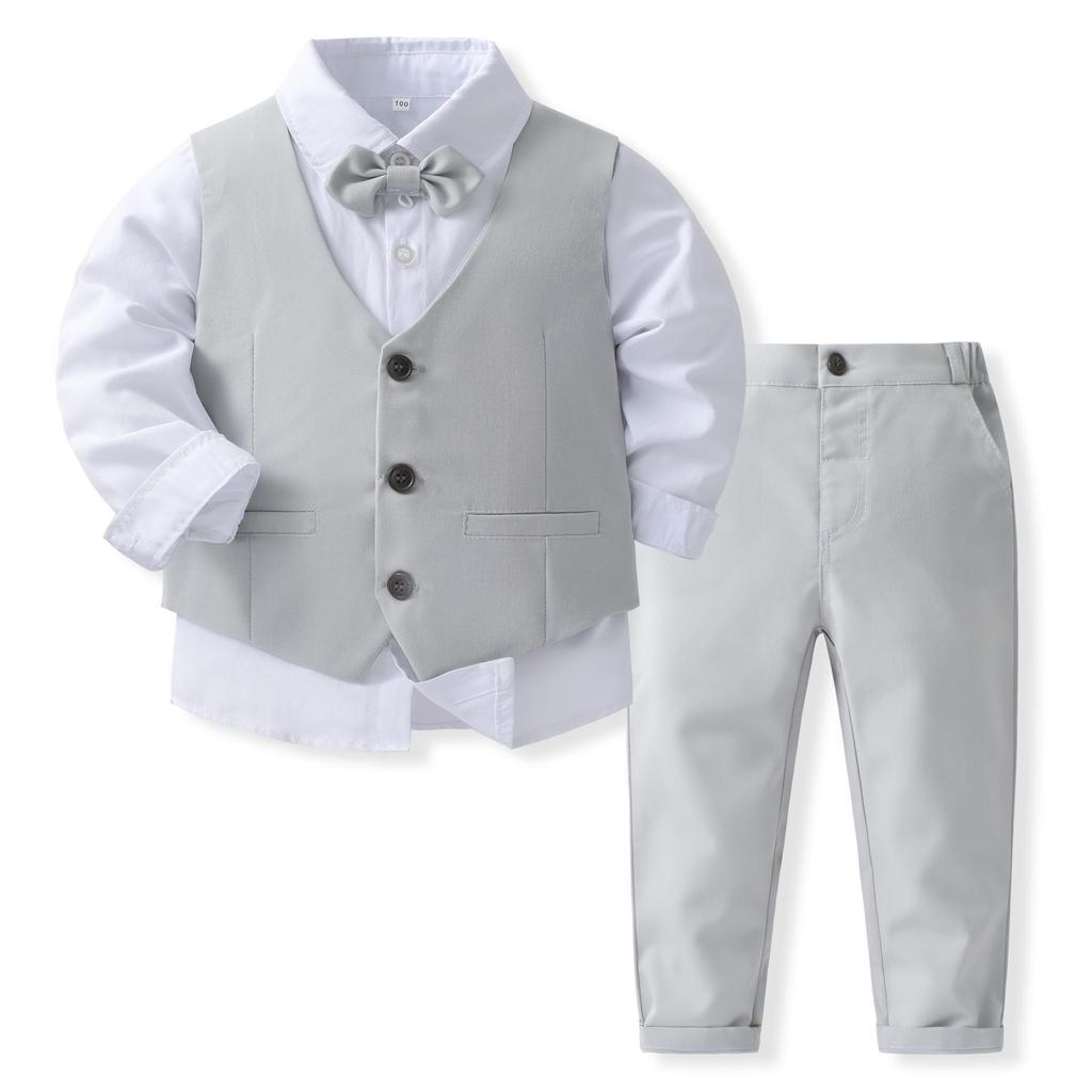 European & American Style Boys' Gentleman Vest & Bow Tie Party Set