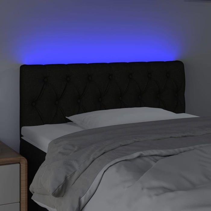 VidaXL LED Headboard Bedroom Furniture Single Bed Accessory Headboard Interior Black 90x7x78/88 3121932