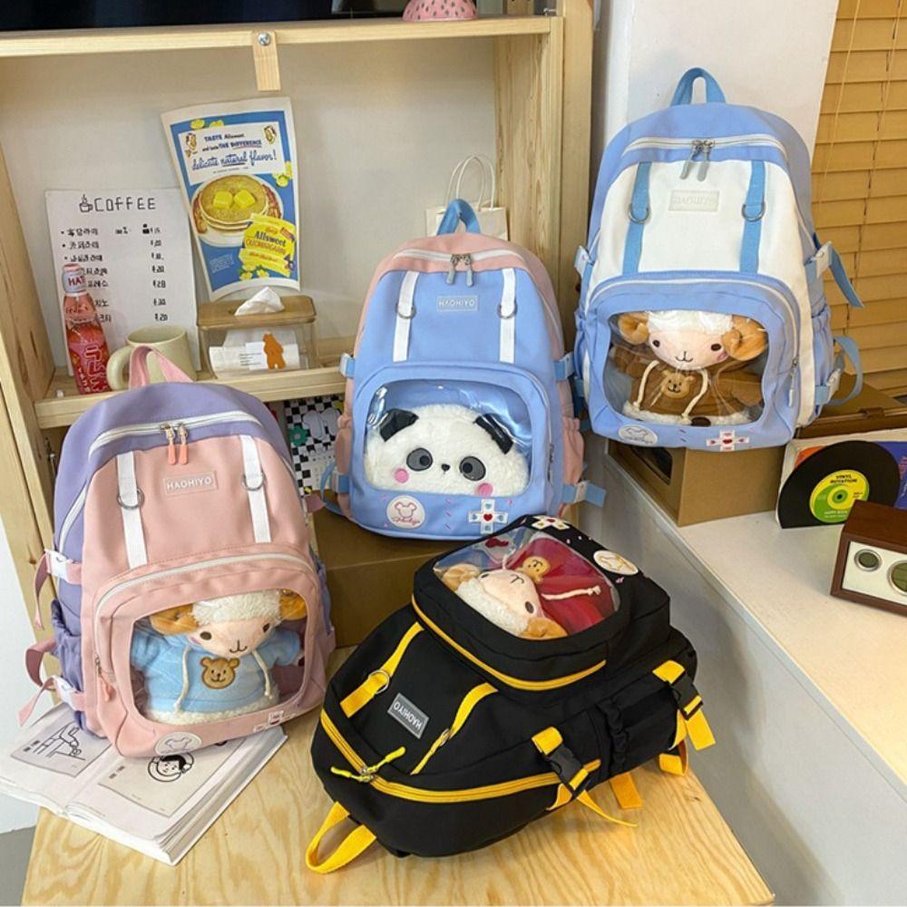 Transparent Students Backpack Multi Pocket Double Shoulder Bags Large Capacity School Bag  College