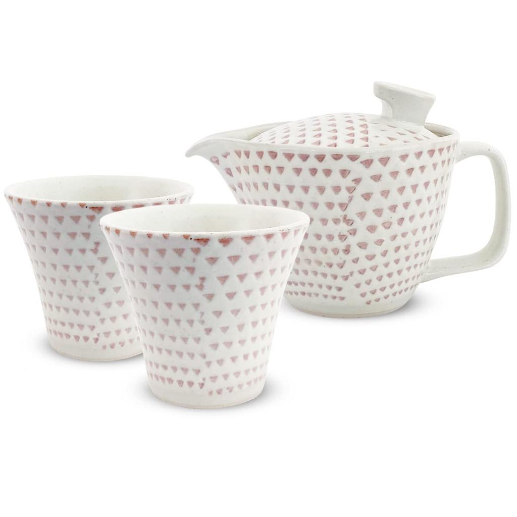 Kunzan Kiln Teapot Hasami Made In Japan Pair of Tea 240ml and for 1 To 2 with Tea Kohiki Red J-kitchens Set, Ware, (Teapot, Teacups, Set), 140ml,