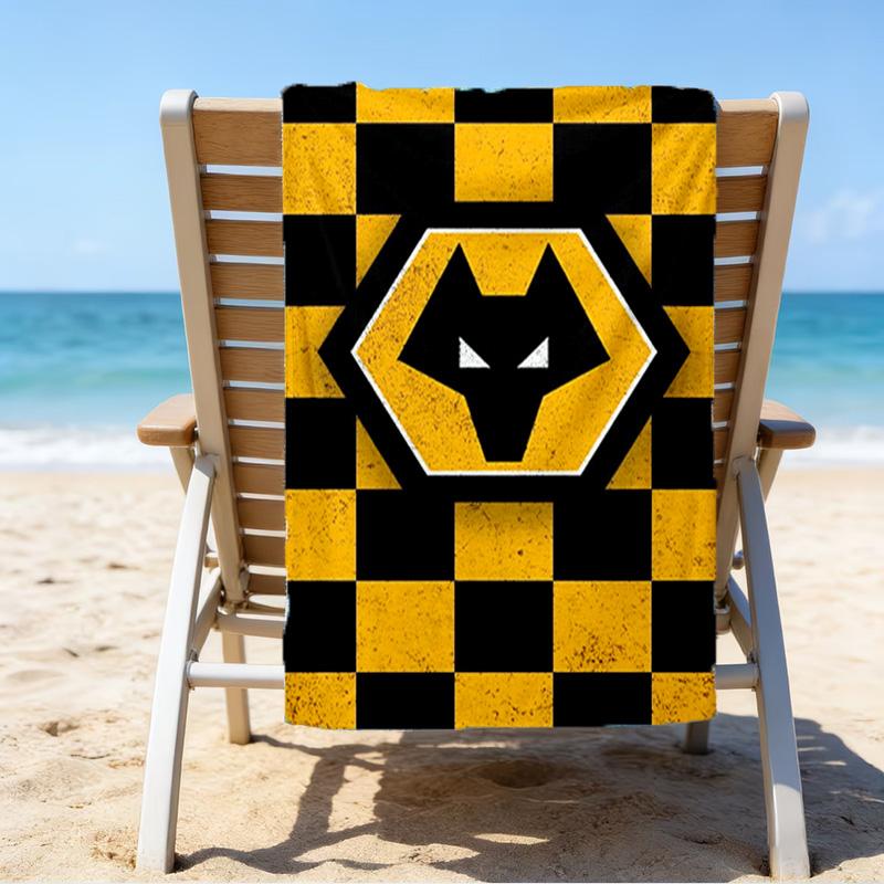 Strandtuch mit Aufdruck des Wolfs-Teamemblems, superweiche Mikrofaser, perfektes Geschenk zum Geburtstag, für Pool, Strand, Reisen, für Familie und Freunde