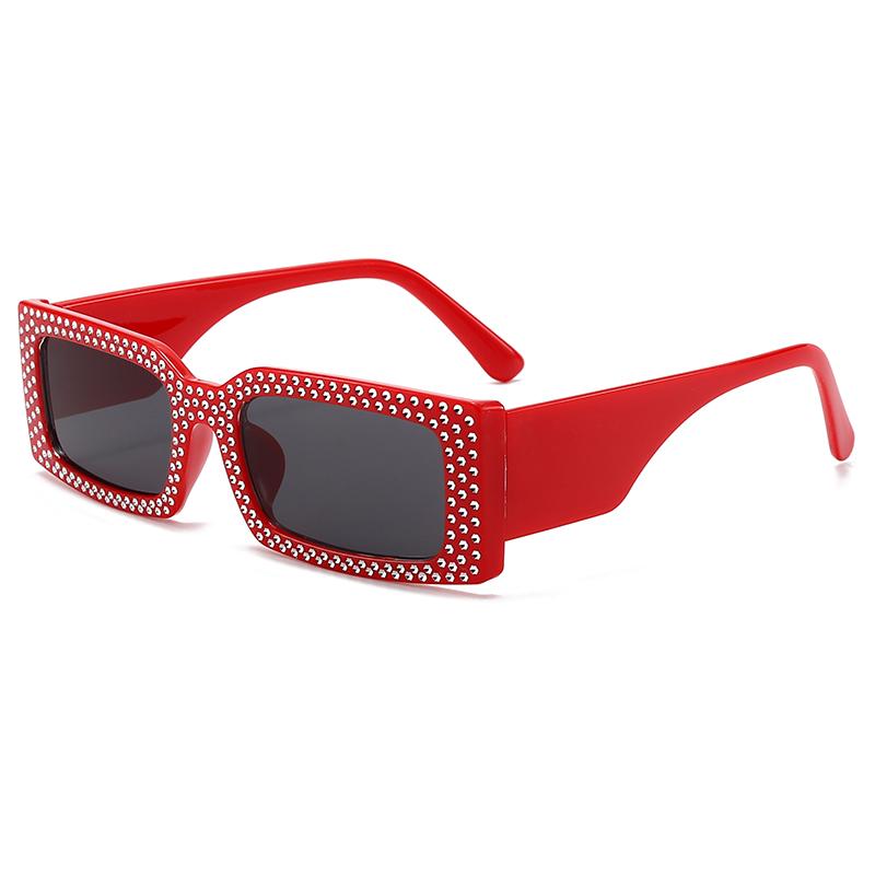 Fashionable Diamond Square Sunglasses Catwalk Cool Shiny Frame Female Internet Celebrity High-end Glasses MN5544