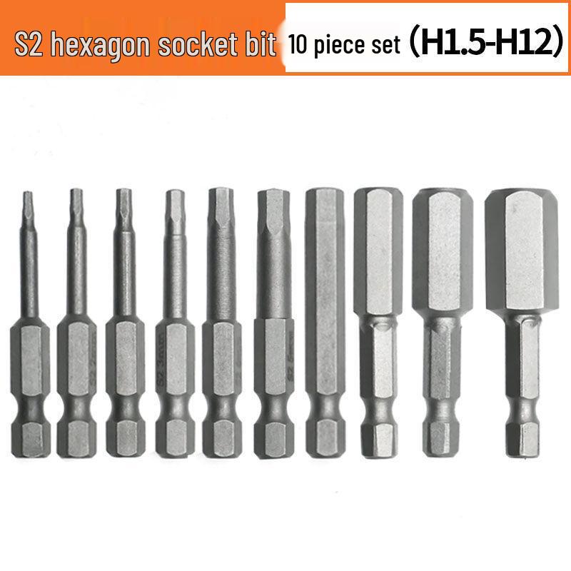 Hex Bit Set for Drills: Super Hard S2 Industrial Extended Screwdriver and Wrench Bits