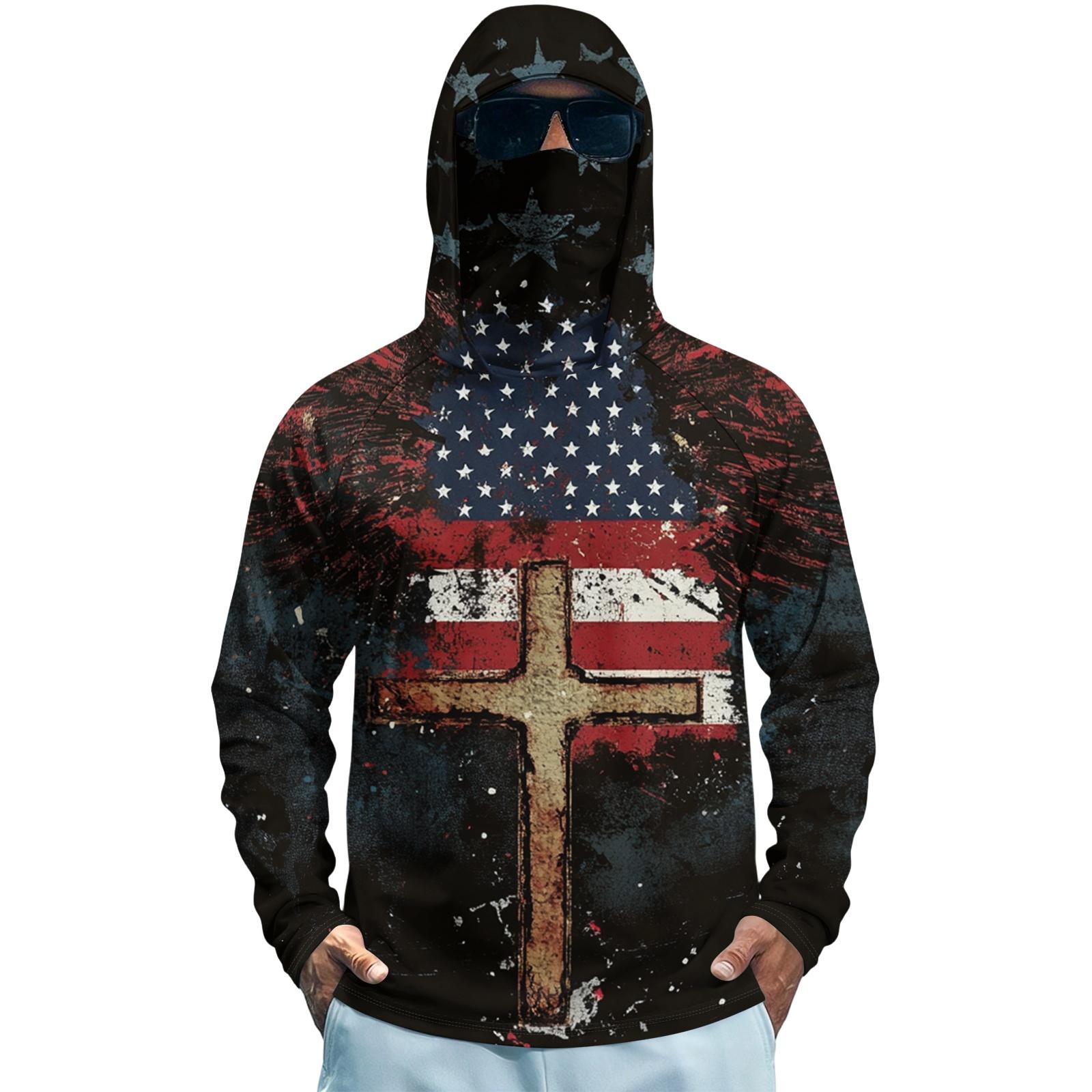 

Men s Long Sleeve Quick Dry Hooded Shirt UV Protection Fishing Fitness Sportswear Lightweight Breathable Outdoor Activewear XL синій