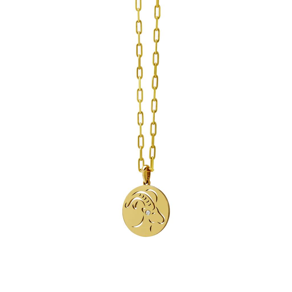 Minimalist 12 Constellations Stainless Steel Pendant Necklace - Hollow Round Sweater Chain