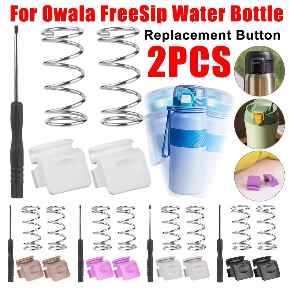 2Pcs with Springs Replacement Button Tiny Screw Driver Plastic Water Bottle Lid Switch Top Cap Top Cap Seal Stopper