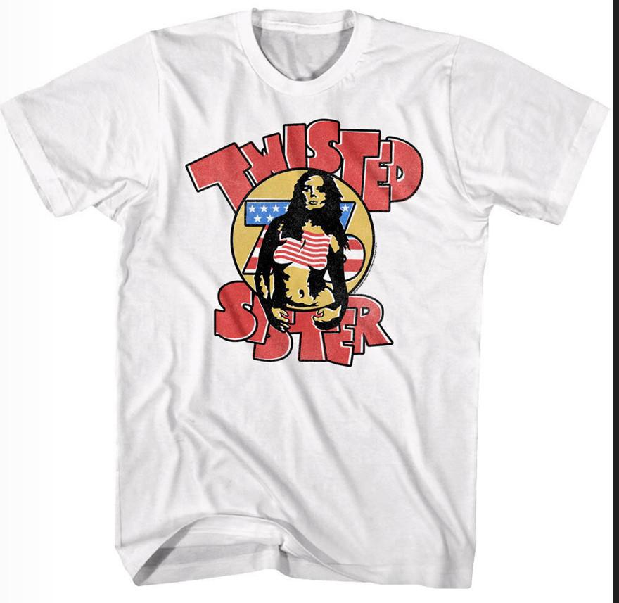 Inspired Twisted Sister Topless Girl 76 Men s T-Shirt White All Size Unisex T-Shirt M