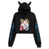 Reincarnato come uno Slime Crop Top Corto da Donna Anime con Orecchie da Gatto