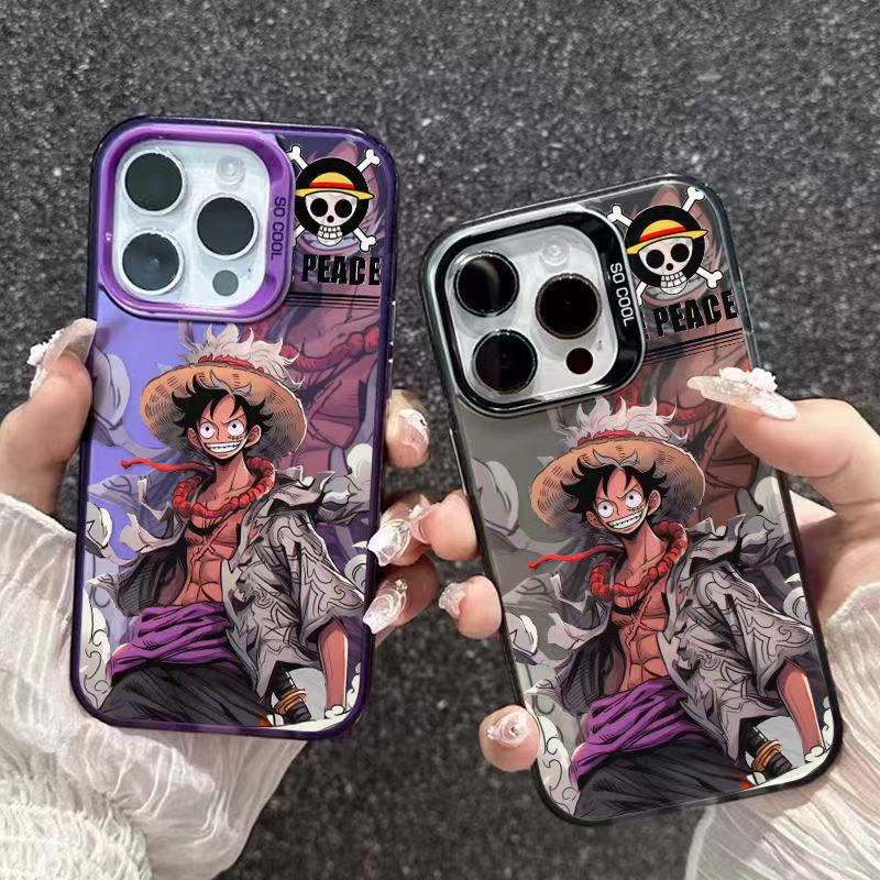 Applicable To Apple 17Pro Mobile Phone Case 16pro Color Silver IMD15iPhone14pro Explosion 13 One Piece Luffy