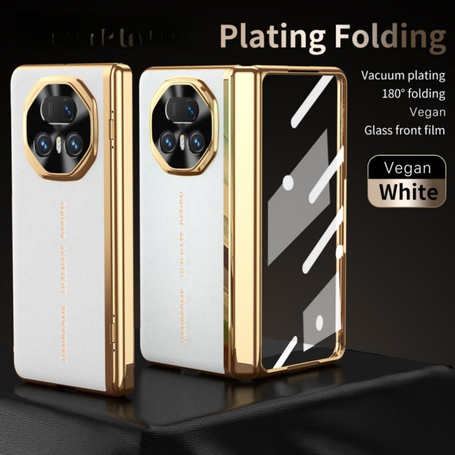 For Honor Magic V5 and Magic V3 Case Ultimate Design Leather Dual Hinge Protection Anti-Scratch and Anti-Fingerprint Case Cover