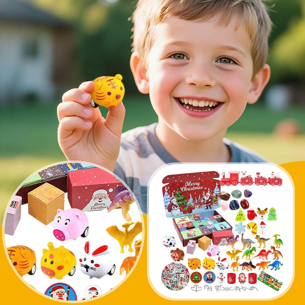 24-elementowy świąteczny kalendarz adwentowy 3D - zestaw zabawek (24 Zabawki)