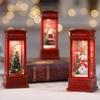 Festive Christmas Telephone Booth Decor Bright Desktop Ornaments Battery Powered Red Telephone Booth Lantern  Party Prop for Home Bedroom