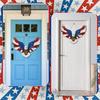 Yousheng 4th of July Patriotic Eagle Wreath Wooden American Eagle Door Hanger Vintage Hanging Welcome Sign for Independence Day Memorial Day Home Door