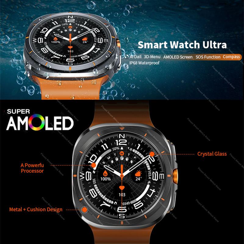 New Original Watch Ultra Smartwatch 47mm AMOLED ChatGPT GPS NFC Compass IP68 Waterproof Clock Bluetooth Call Smart Watch Men