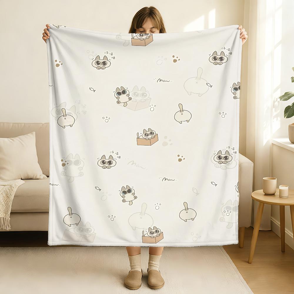 Cartoon Cute Nobeko xiaodouni Blanket Soft and Skin Friendly For Couch Bed Napping Bedspread All Seasons Comforter
