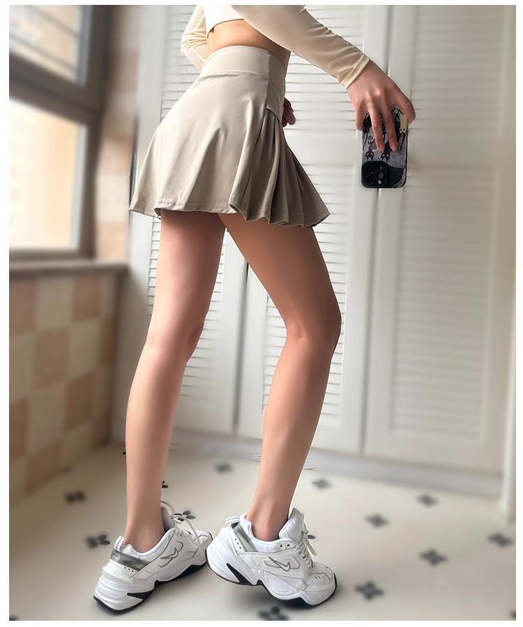 Sportovní sukně A-linie s vysokým pasem, rychleschnoucí, pro badminton, běh, tenis a fitness