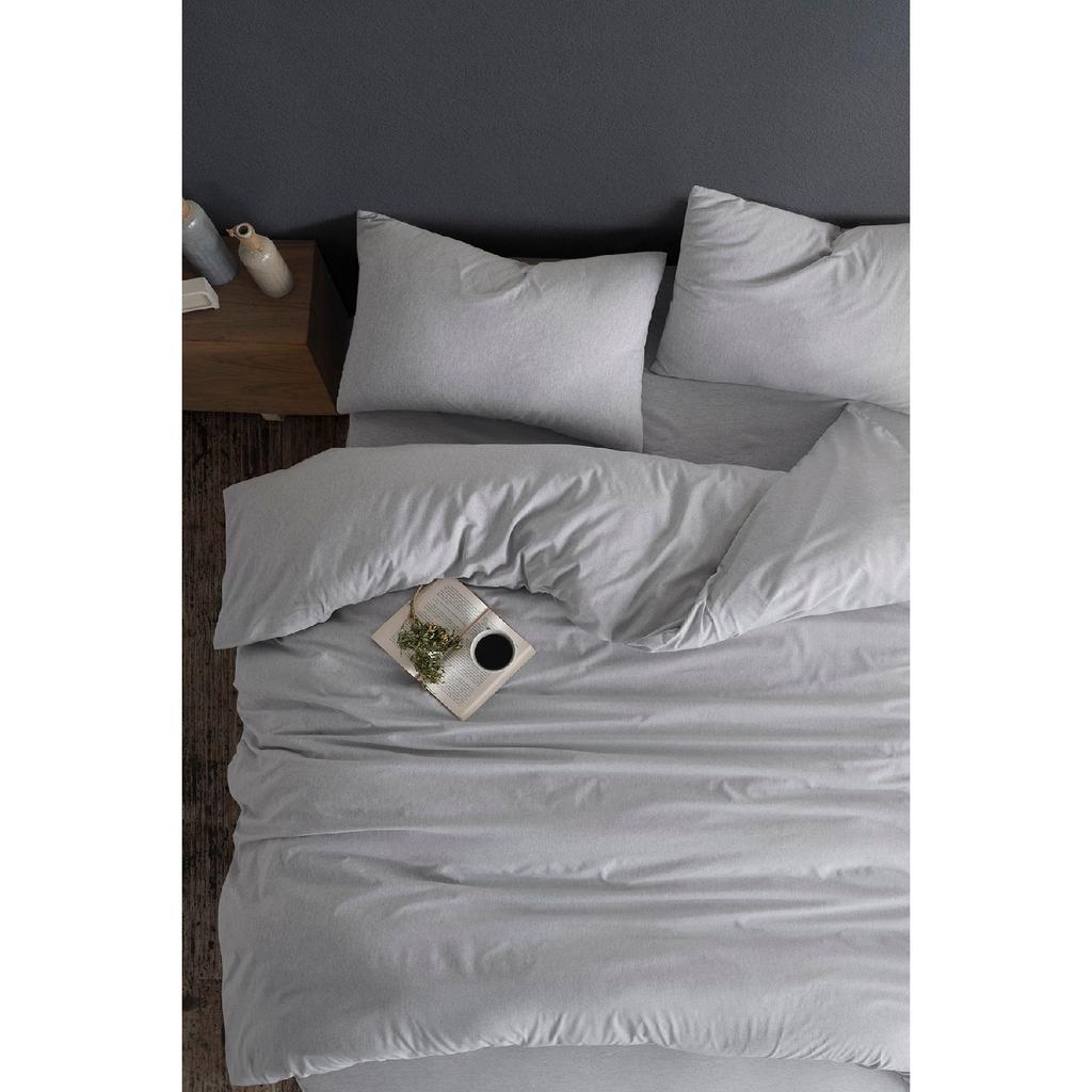 Set copripiumino doppio con lenzuola con angoli | Nero Antracite | cotone