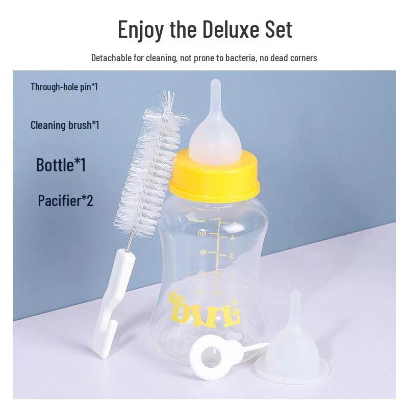Set hrănire nou-născut: Biberon cu tetină moale pentru pisoi și căței