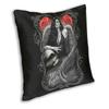 Halloween Zuckerschädel Mädchen Kissenbezug Sofa Heim Dekoration Mexikanisch Chicano Stil Quadratischer Wurfkissenbezug 40x40cm