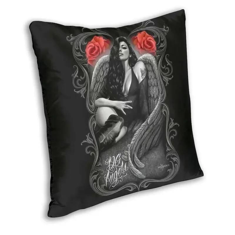 Halloween Zuckerschädel Mädchen Kissenbezug Sofa Heim Dekoration Mexikanisch Chicano Stil Quadratischer Wurfkissenbezug 40x40cm