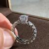 E-Commerce Copper Set Diamond Zircon Royal Blue Heart Ring Oval Flower Type Engagement Women'S Jewelry