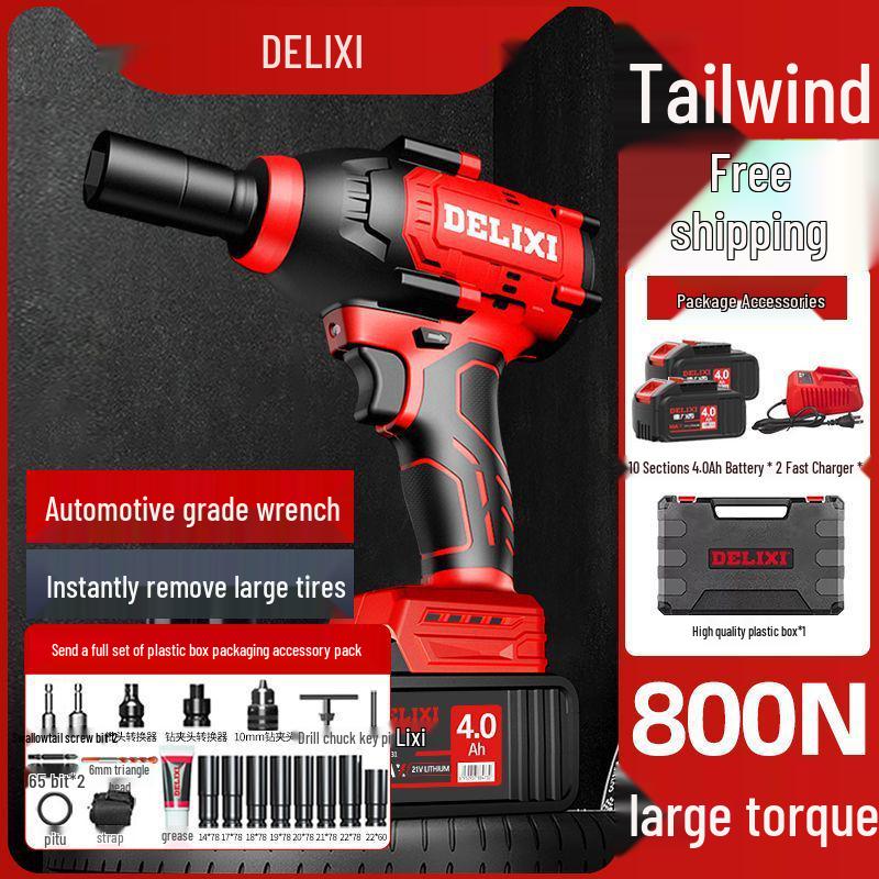 Delixi A3 Brushless High Torque Electric Impact Wrench with Lithium Battery