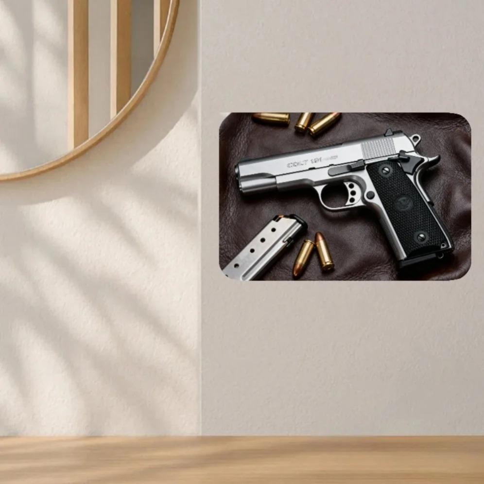 Cartello Metallo Vintage Colt 1911 Pistola Latta Segno Retro Wall Art per Man Cave Bar Garage