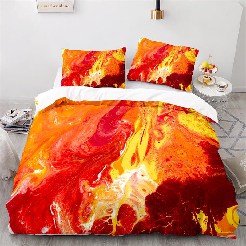 Comforter Colorful Marble Pattern Microfiber Geometric Art Abstract Bedding Set King Queen For Girls Kids Teens Room Decor