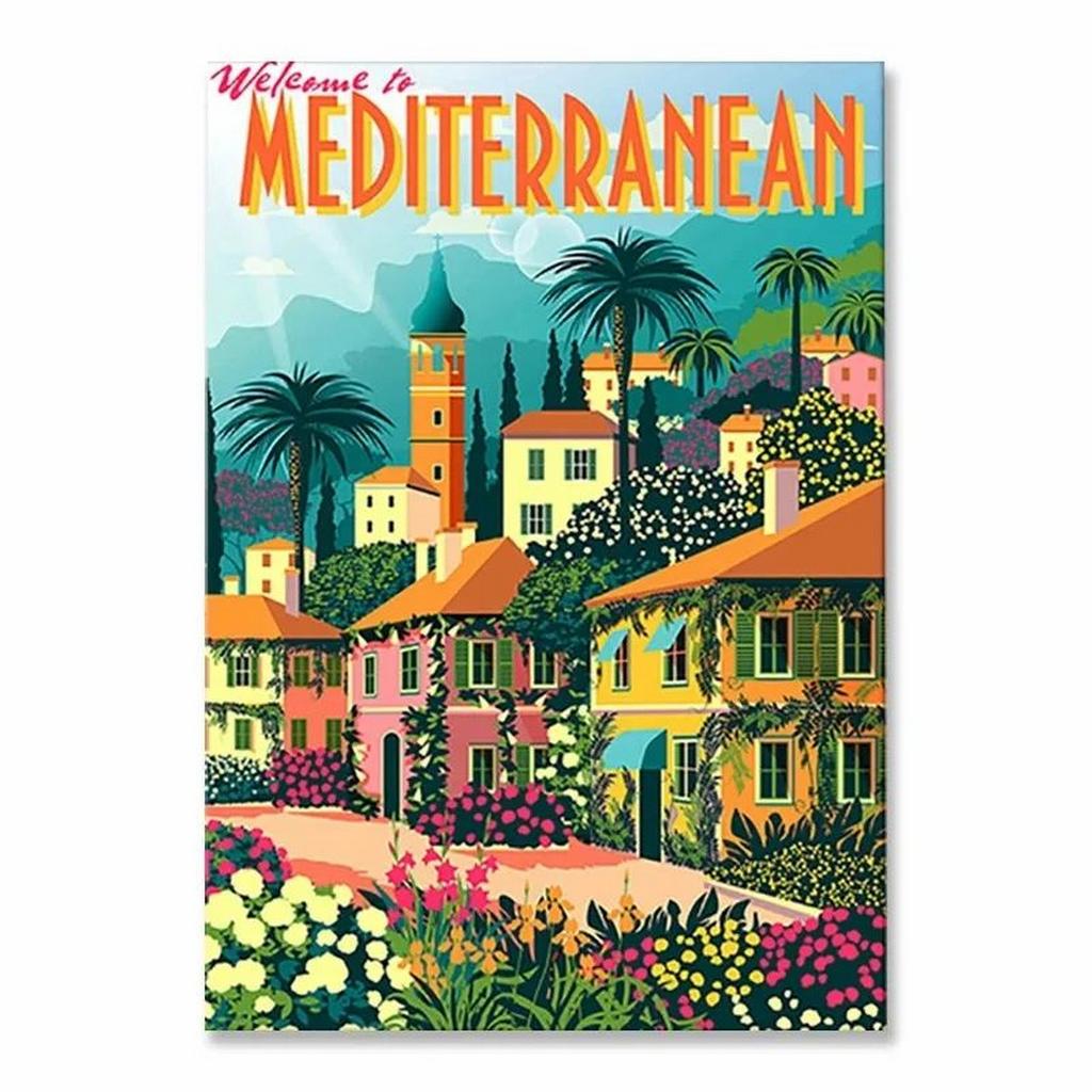 Metal Tin Signs City View Landscape Wall Decoration Plaque Vintage Poster Iron Painting for Man Cave Home Cafe Garden Club Bar