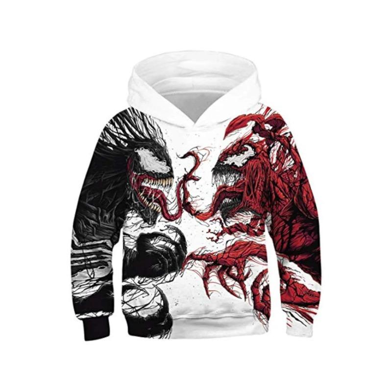 

Мужская толстовка с капюшоном Venom Villain с 3D-принтом на всю фигуру с длинным рукавом, подростковая уличная повседневная мужская одежда больших размеров 100