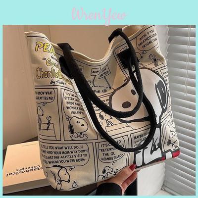 Bolsa de Lona Snoopy con Gran Capacidad para Viajes Casuales y Desplazamientos