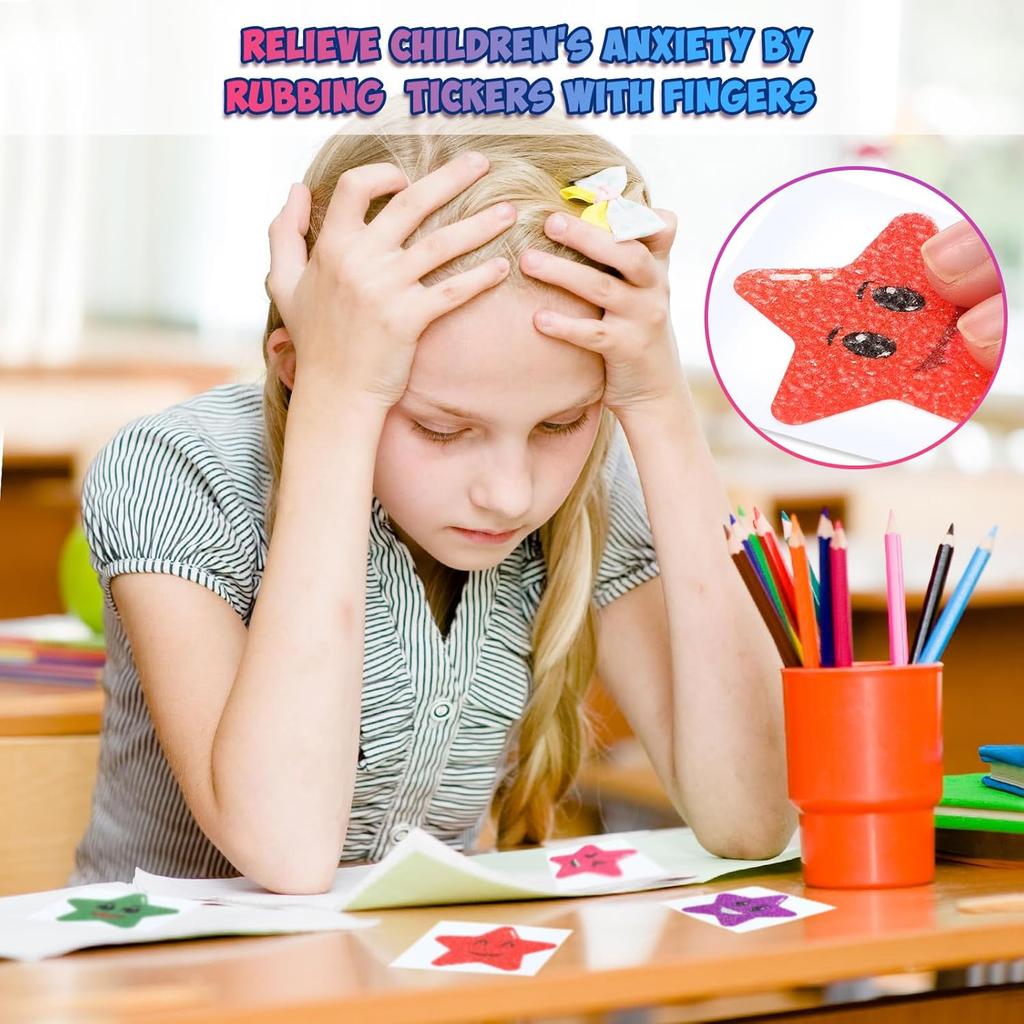 40 Pcs Happy Face Calm Stickers Anxiety Sensory Decals Small Sensory Strip Smile Decals for Kids Reward Chart Behavior Student Teacher Early Learning