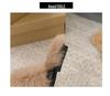 Women's Brown Retro Flat-Sole Fluffy Winter Slippers - 2026 Non-Slip Warm Cotton, Outdoor-Ready