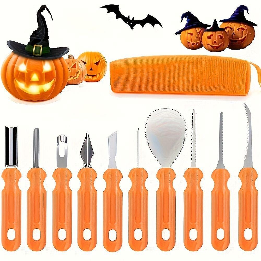 8/11Pcs Stainless Steel Halloween Pumpkin Carving Tool Professional with Carrying Case Pumpkin Carving Set