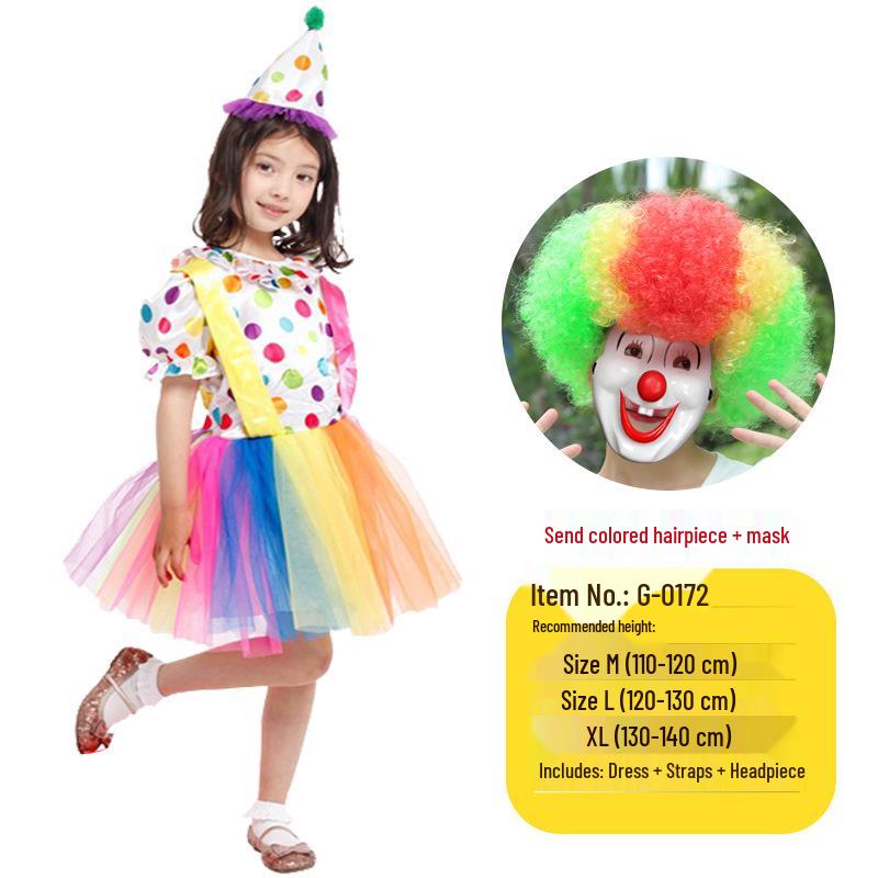 Kids' Clown & Magician Costume Set for Boys & Girls - Perfect for Masquerades, National Day, Christmas & New Year Performances.