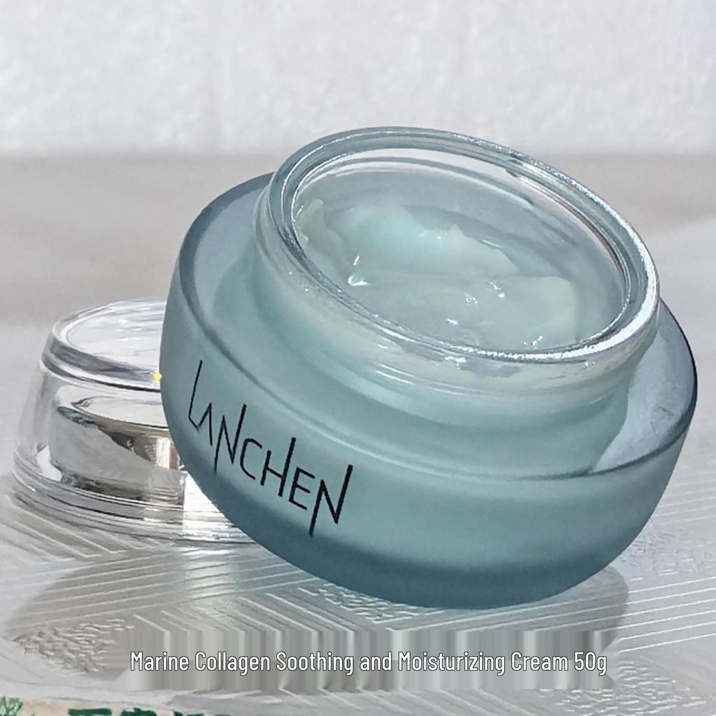 Lanxiu Marine Collagen Soothing Lotion & Cream Set: Face Serum, Hydrating & Nourishing Skincare.
