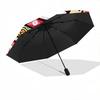 1pc Hello Kitty Cherry Blossom Kimono with Automatic Opening/Closing Umbrella, Portable Tri-Fold Design, 8-Bone Iron Frame, Outdoor Umbrella, Festival