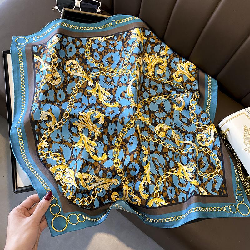 Hangzhou Floral Mulberry Silk Square Scarf - 70cm Silk Twill Women's Neck Accessory