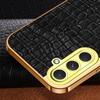 For Samsung Galaxy S24 FE Case Finger Ring Kickstand TPU+Leather 6D Electroplating Phone Cover