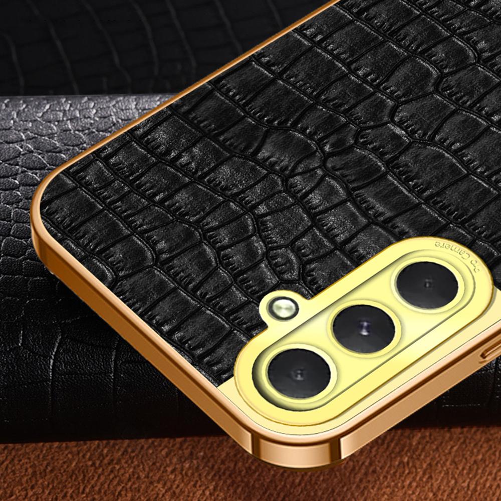 For Samsung Galaxy S24 FE Case Finger Ring Kickstand TPU+Leather 6D Electroplating Phone Cover