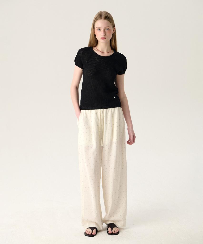 Tudument Flower String Pants White