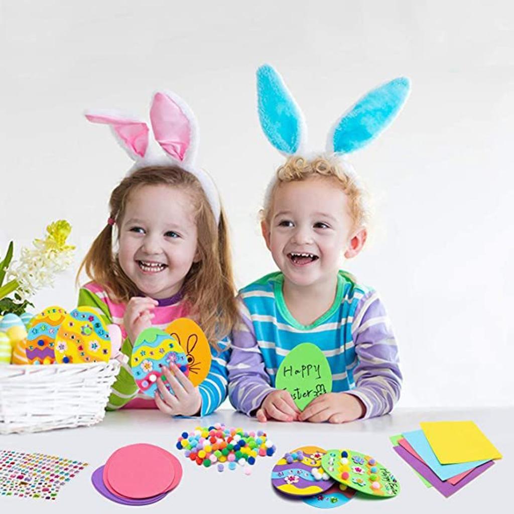 Arts And Crafts For Kids Ages 8-12 Girls Painting Easter Foam Sticker Set Egg Craft Diy Easter Eggs Rabbits And Chicks